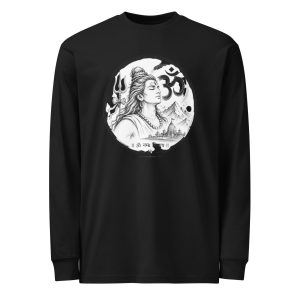 Sacred Shiva & Om Line Art Men's Heavyweight Long Sleeve T-Shirt